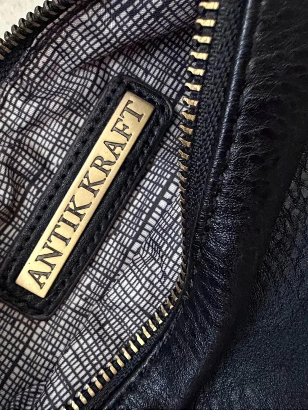 Antik Kraft Black Vegan Leather Wristlet Clutch